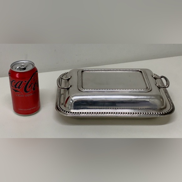 Antique Wallace EPNS Silver Plated Gadrooned Lidded Handled Serving Dish England - Picture 12 of 16